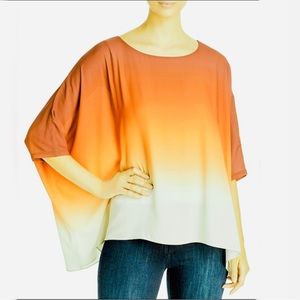 TAHARI | mustard ombre dolman/poncho/drapey blouse